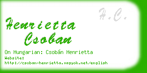 henrietta csoban business card